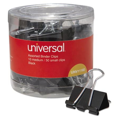 Universal Office Products Medium & Small Binder Clips - Black UN33671